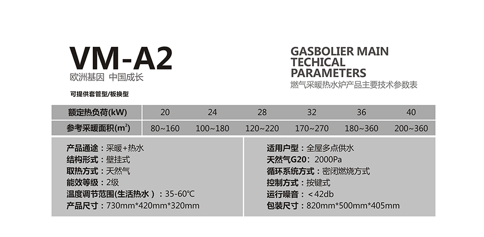 燃?xì)獗趻鞝t采暖爐VM-A2參數(shù)