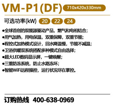 瑞馬VM-P1（DF）雙能源壁掛爐